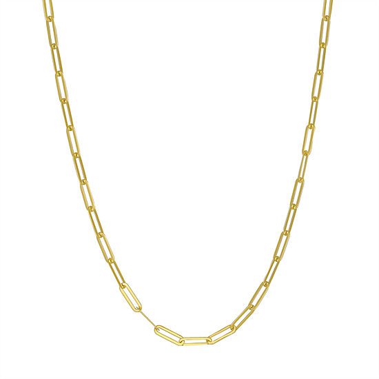 14K Gold 20 Inch Solid Paperclip Chain Necklace