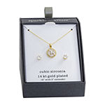 Sparkle Allure 2-pc. Cubic Zirconia 14K Gold Over Brass Round Jewelry Set
