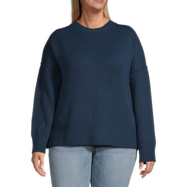 A.N.A Plus Womens Crew Neck Long Sleeve Pullover Sweater