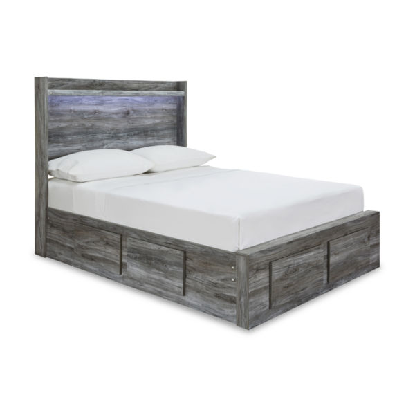 Signature Design by Ashley Baystorm Panel Bed with 4 Storage Drawers in Dark Gray