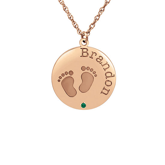 Womens Personalized 14K Gold Pendant Necklace