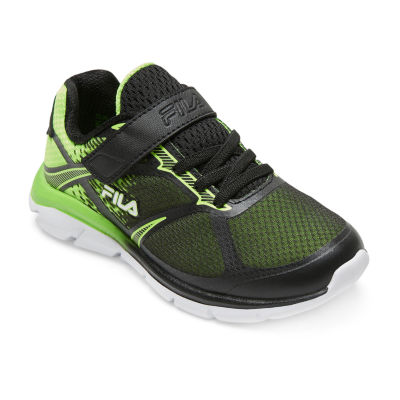 Fila Primeforce Strap Little Kids Boys Hook and Loop Running Shoes, Color Black Green JCPenney