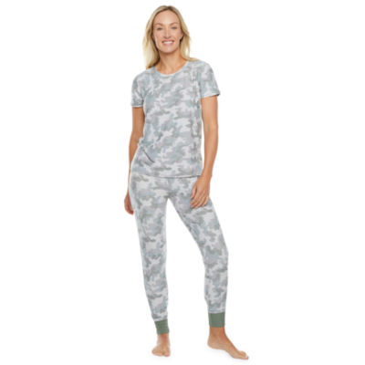 Jaclyn Camo Family Sleepwear Womens Short Sleeve 2-pc. Pant Pajama Set