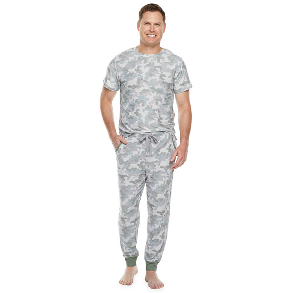 Jaclyn Camo Family Sleepwear Mens Short Sleeve 2-pc. Pant Pajama Set