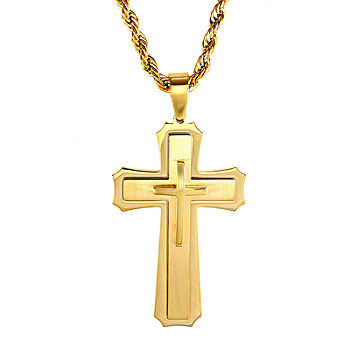 Unisex/'s Men Stainless Steel Charm Cross Pendant Necklace Chain Fashion Jewelry