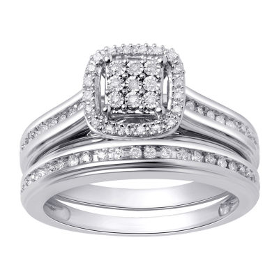 Surrounded by Love Womens 1/5 CT. T.W. Genuine White Diamond Sterling