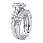 Surrounded by Love Womens 1/5 CT. T.W. Genuine White Diamond Sterling Silver Bridal Set