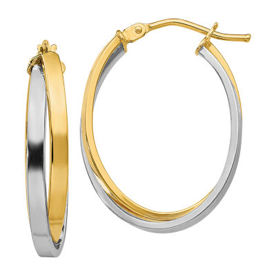 Made in Italy 14K Two Tone Gold 23mm Hoop Earrings JCPenney