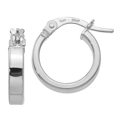 Made in Italy 14K White Gold 15mm Hoop Earrings