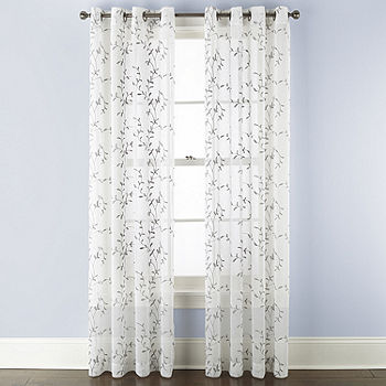Linden Street Brooke Embroidered Sheer, Jcpenney Living Room Sheer Curtains