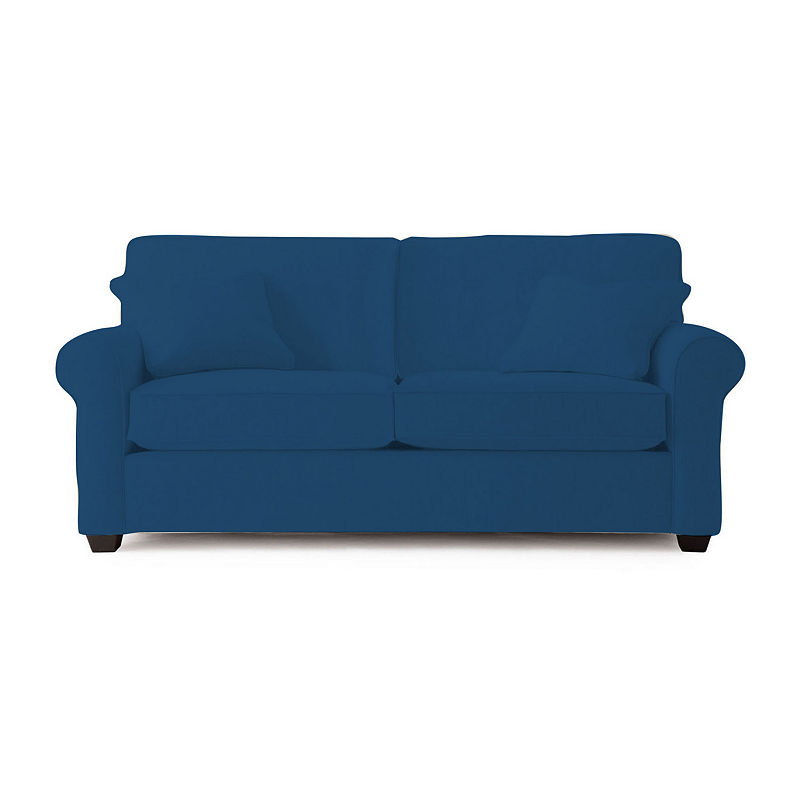 Fabric Possibilities Roll Arm Loveseat, Blue