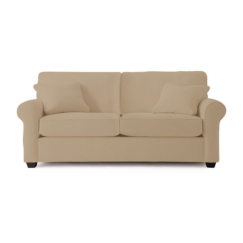 Fabric Possibilities Roll Arm Loveseat, Brown