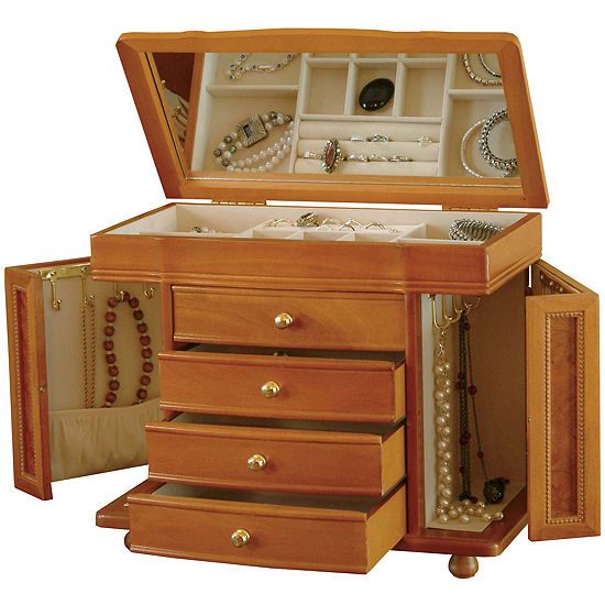 Oak Finish Jewelry Box