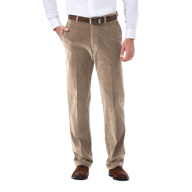 Haggar Stretch Corduroy Classic Fit Flat Front Pant, Mens, Size 34X32 ...