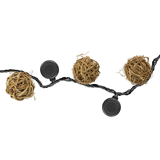 Bright Tunes Indoor Outdoor Decorative Rattan Globe Led String