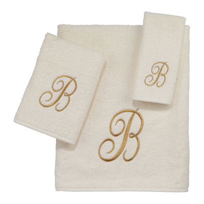 Avanti Premier Script Monogram Ivory/Gold Bath Towel Collection