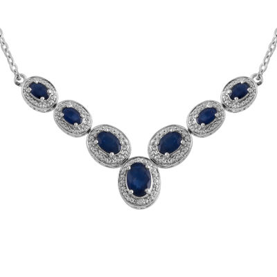 Lab Created Blue Sapphire Sterling Silver Necklace JCPenney