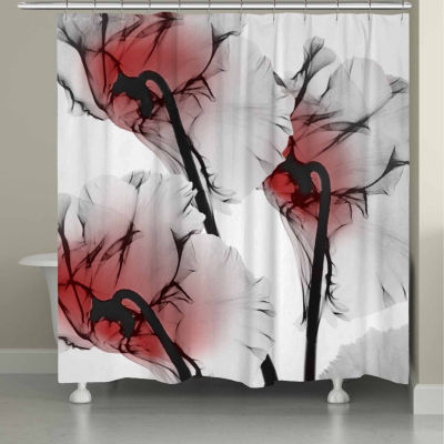 Laural Home Crimson Cyclamen X Ray Flowers Shower Curtain Color