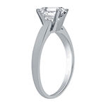 Womens 1 CT. T.W. Lab Grown White Diamond 10K White Gold Rectangular Solitaire Engagement Ring
