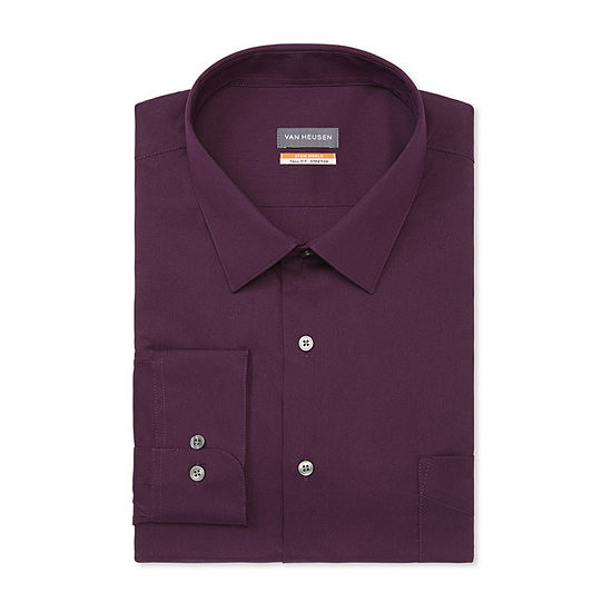 Van Heusen Extra Tall Mens Spread Collar Long Sleeve Stretch Stain Resistant Dress Shirt