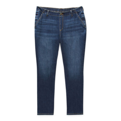 St. John's Bay Plus Womens Mid Rise Adaptive Straight Leg Jean JCPenney