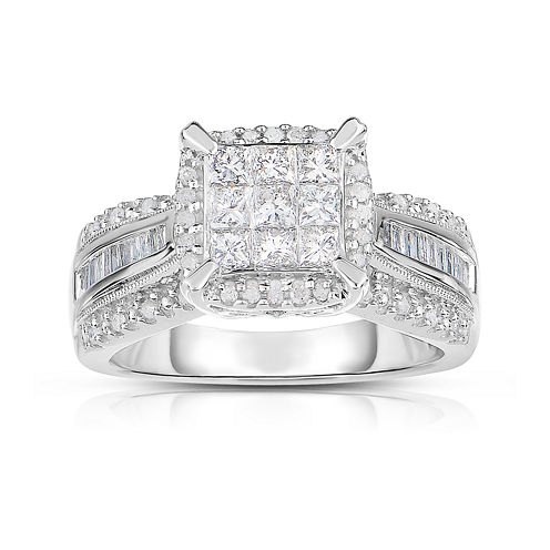 1 CT. T.W. Diamond 10K White Gold Princess-Cut Multi-Top Ring - JCPenney