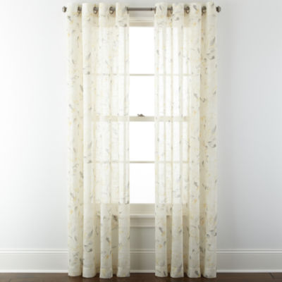 Jcpenney Home Arbor Leaf Grommet Top Sheer Panel Jcpenney