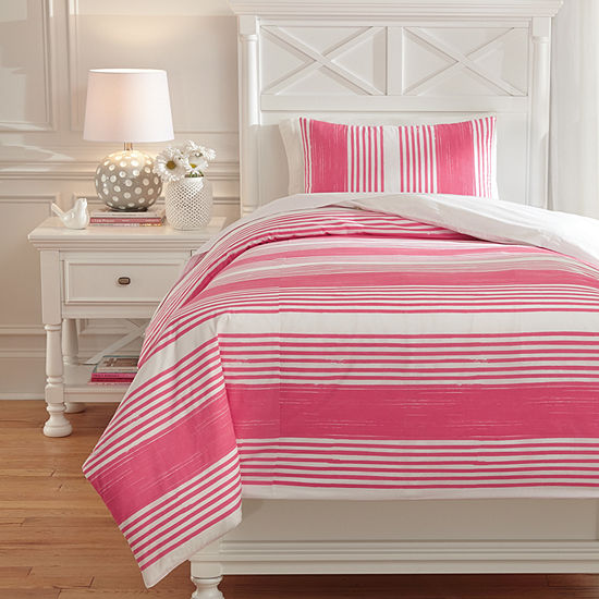 Signature Design By Ashley Taries Duvet Cover Color Pink Jcpenney