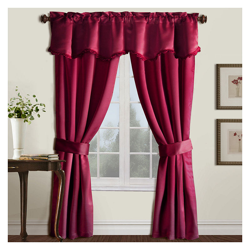 United Curtain Co. Burlington 5-Pc Blackout Rod-Pocket Curtain Set, Unitedcurtainco Burlington 52X84 5Pc Pnl, Red
