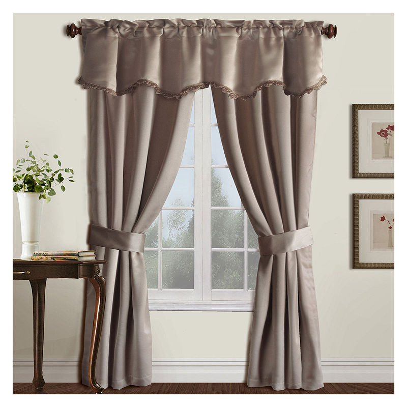 United Curtain Co. Burlington 5-Pc Blackout Rod-Pocket Curtain Set, Unitedcurtainco Burlington 52X84 5Pc Pnl, Brown