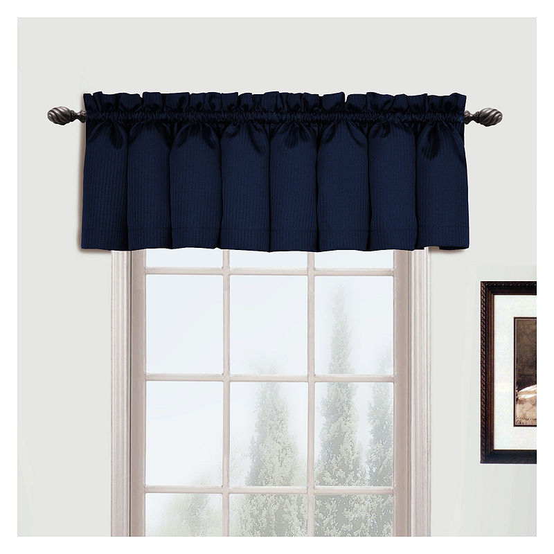 United Curtain Co. Metro Rod-Pocket Valance, Unitedcurtainco. Metro 54X18 Strght Val, Blue