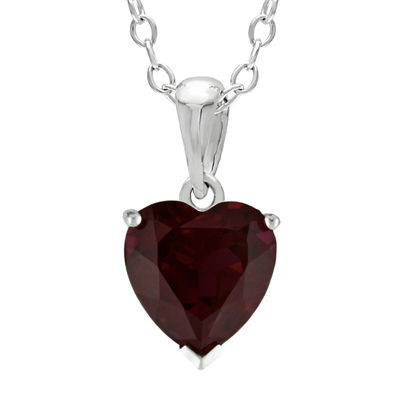 HeartShaped Genuine Sterling Silver Pendant Necklace, Color