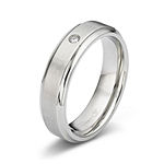 Personalized Mens Diamond-Accent 6mm Stainless Steel Wedding Band