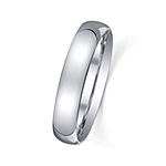 Personalized 4mm Comfort Fit Domed Sterling Silver Wedding Band