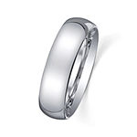 Personalized Mens 6mm Comfort Fit Domed Sterling Silver Wedding Band