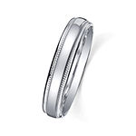 Personalized Comfort Fit 4mm Sterling Silver Wedding Band