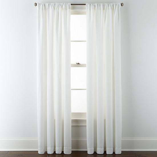 JCPenney Home Marsell Light-Filtering Rod Pocket Single Curtain Panel