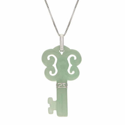 Genuine Jade Sterling Silver Butterfly Key Pendant Necklace JCPenney