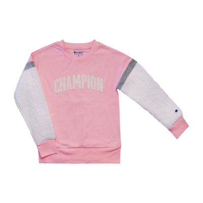 baby pink champion crewneck