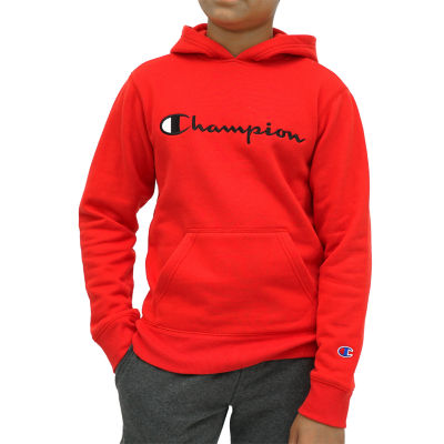 boys red champion hoodie