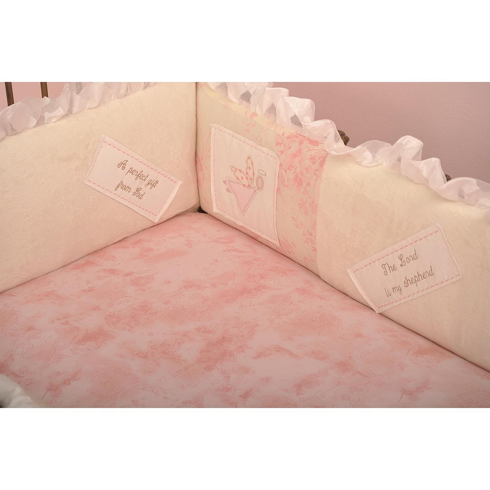 COTTON TALES Cotton Tale Heaven Sent Fitted Crib Sheet, Cream/Pink, Girls