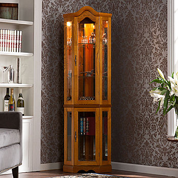 Lighted Corner Curio Cabinet Jcpenney, Corner Curio Cabinets With Lights