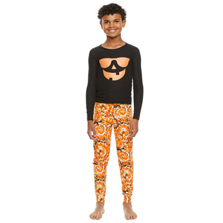 Jaclyn Pumpkin Family Little & Big Boys 2-pc. Halloween Pajama Set, Small , Black