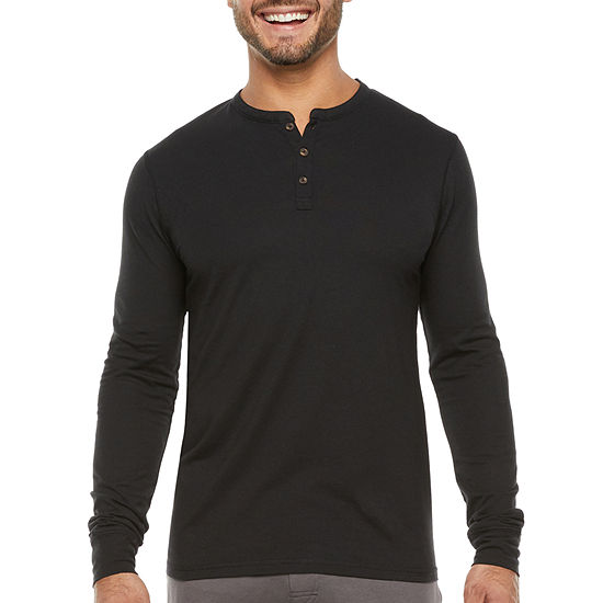 Stafford Super Soft Modal Mens Long Sleeve Henley Pajama Top - JCPenney