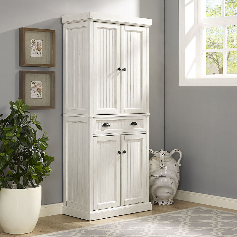 Seaside Kitchen Pantry Distressed White - Crosley