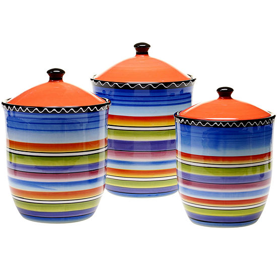 Certified International Tequila Sunrise 3-pc. Canister Set