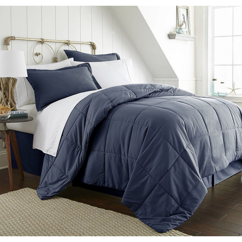 Casual Comfort Premium Ultra Soft Wrinkle Resistant Complete Bedding Set With Sheets, Queen, Blue