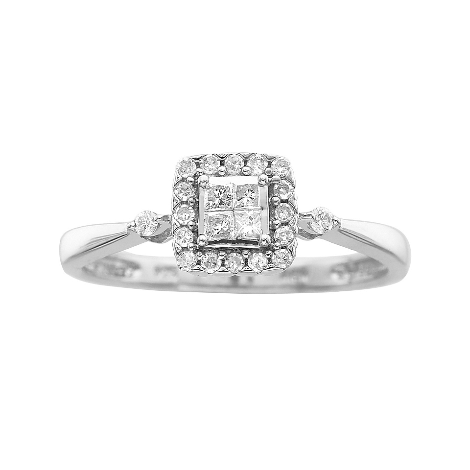 CT. T.W. Princess Diamond Promise Ring, White, Womens