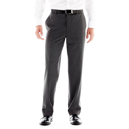 Men's JF J. Ferrar Stretch Gabardine Flat-Front Straight-Leg Super Slim Suit Pants, 29 30, Black