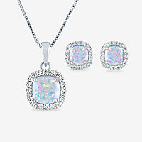 Lab Created White Opal Sterling Silver 2-pc. Jewelry Set